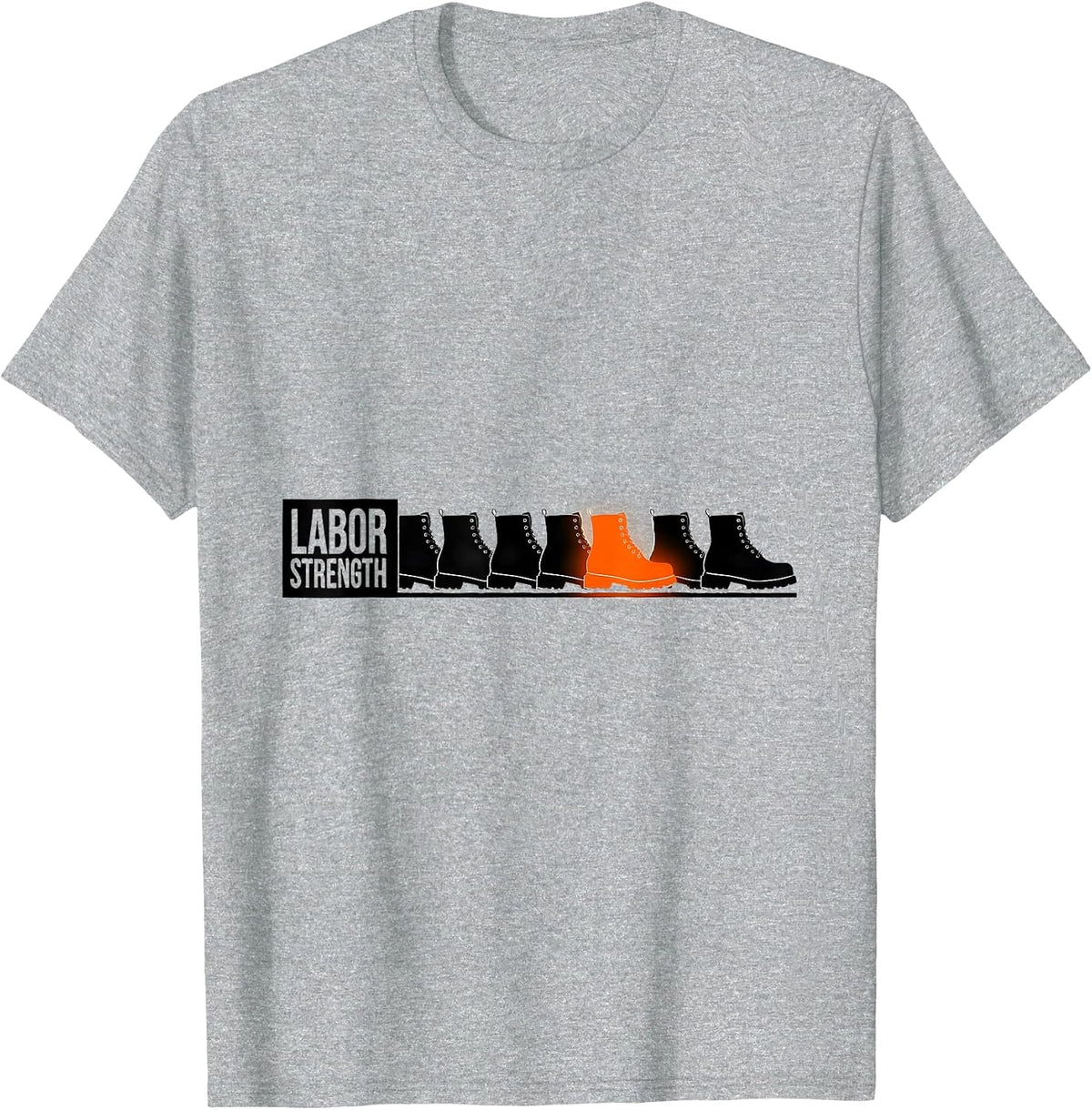 Men's Labor Strength Minimalist Union Worker Solidarity Pride T-Shirt - Heather Grey