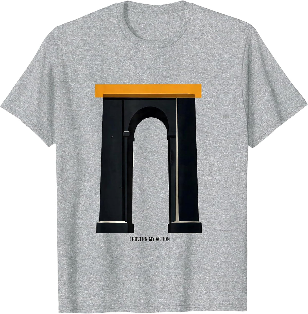 Men's I Govern My Action Stoic Philosophy Quote Marcus Aurelius T-Shirt - Heather Grey