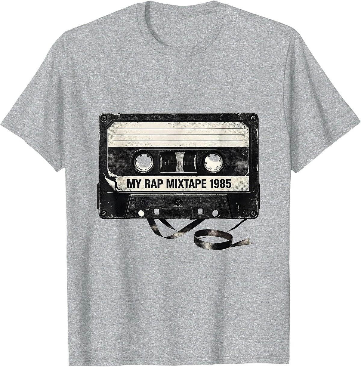 Men's My Rap Mixtape 1985 Retro Hip Hop Nostalgia 80s Mixtape T-Shirt - Heather Grey