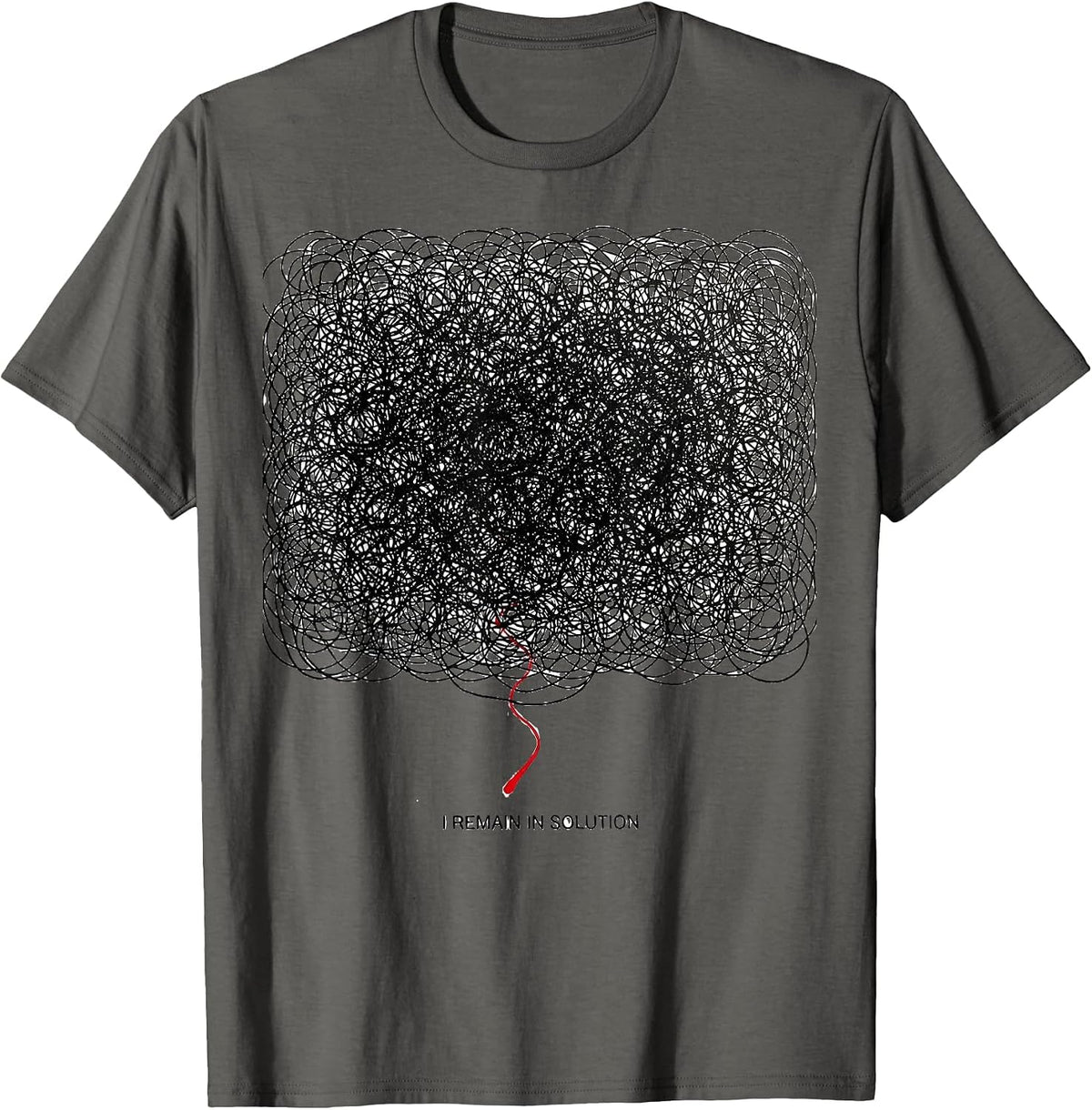 Men's I Remain In Solution Funny Chemistry Science Nerd Humor T-Shirt - Asphalt Grey