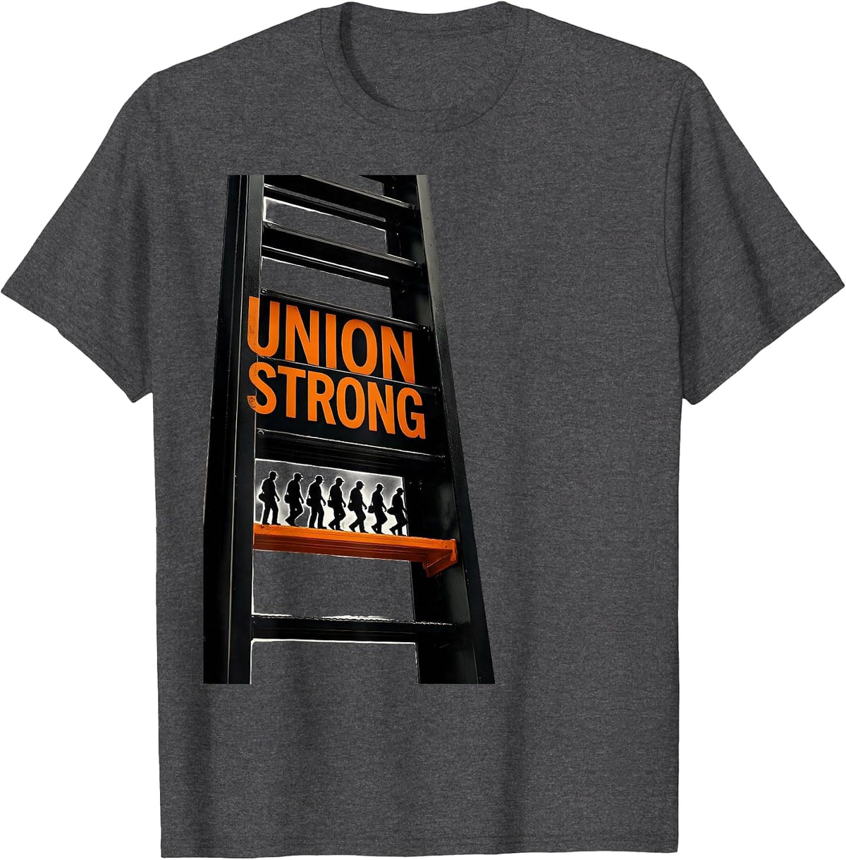 Union Strong Brutalist Graphic Skilled Trades Labor Worker T-Shirt - Dark Heather Grey