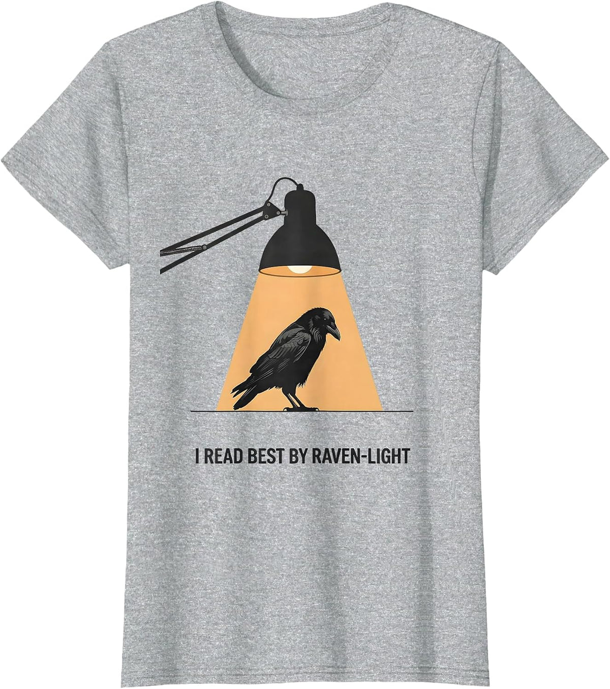 I Read Best By Raven-Light Gothic Edgar Allan Poe Literature T-Shirt - Heather Grey