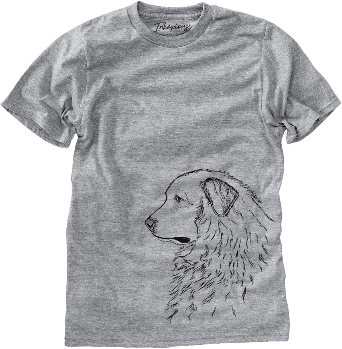 Inkopious Great Pyrenees Profile Triblend T-Shirt - Unisex Grey Crew Neck