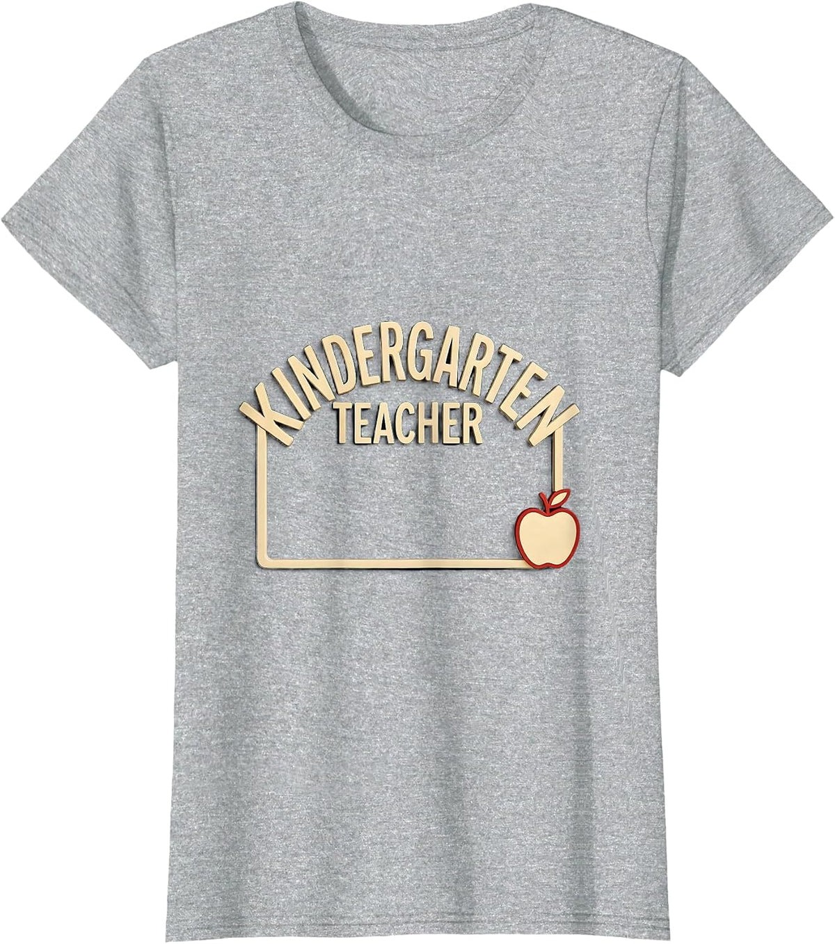 Women's Kindergarten Teacher Cute Pencil Apple Back To School T-Shirt - Heather Grey