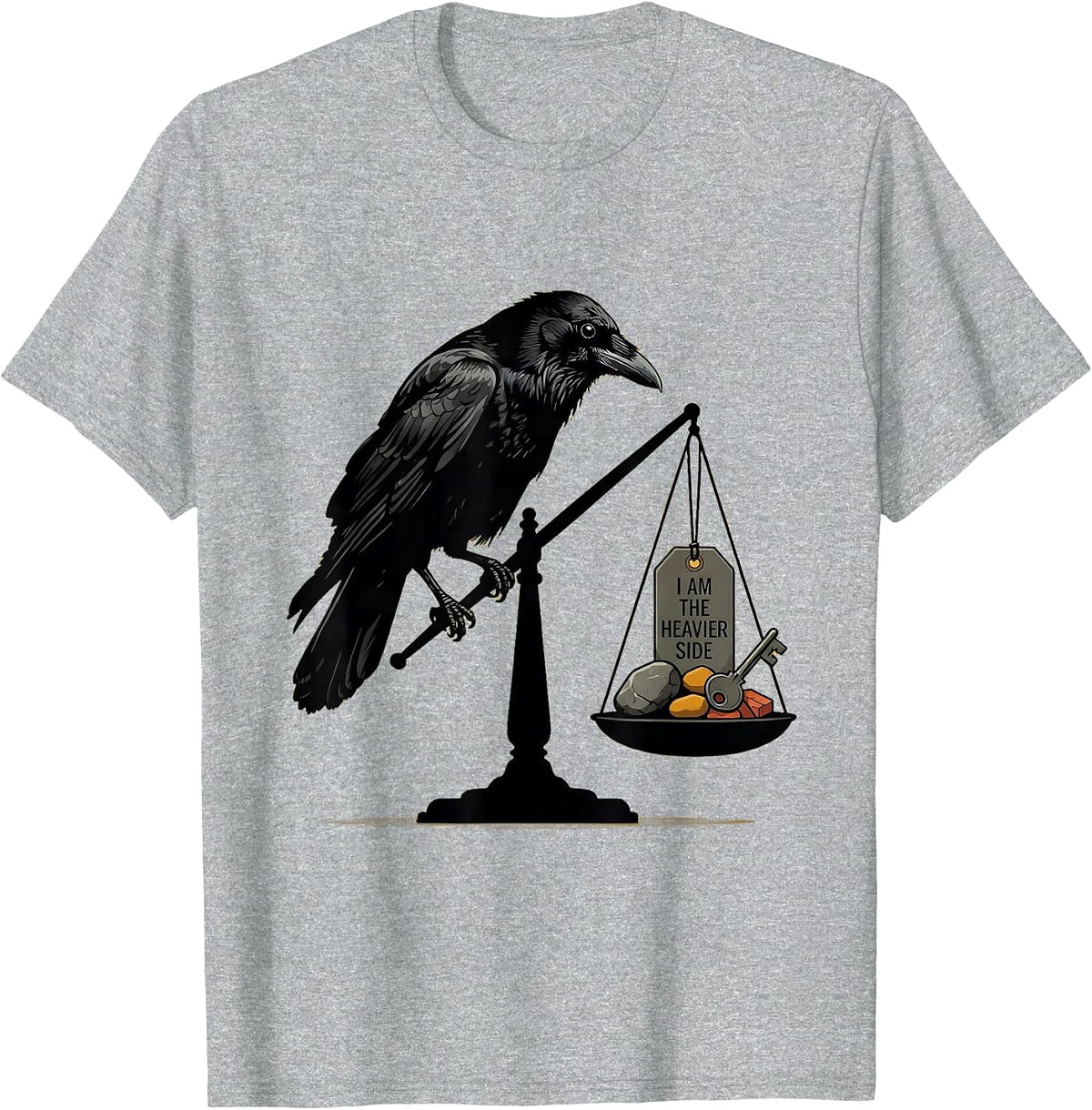 Men's I Am The Heavier Side Dark Humor Crow Raven Lover Gift T-Shirt - Heather Grey