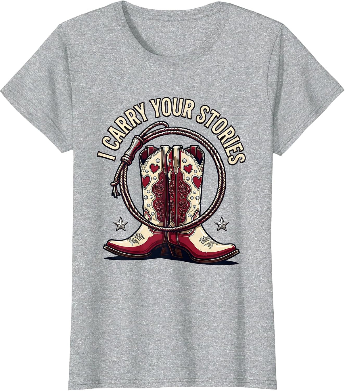 Women's I Carry Your Stories Social Worker Design T-Shirt - Heather Grey