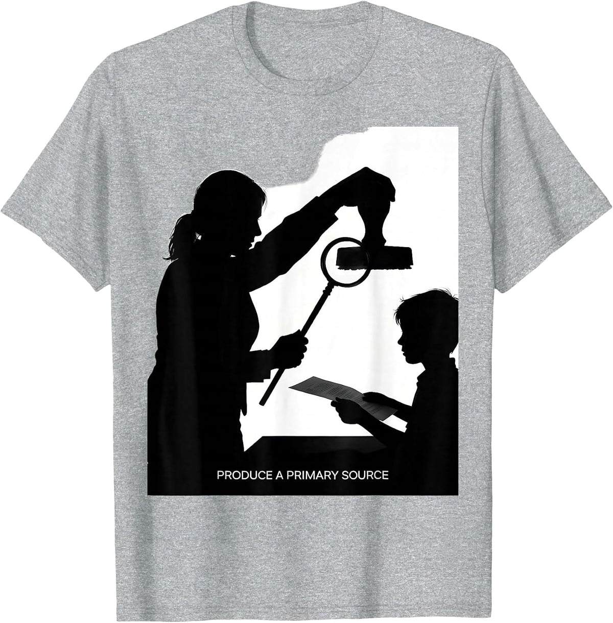 Men's Produce A Primary Source Funny History Teacher Classroom T-Shirt - Heather Grey