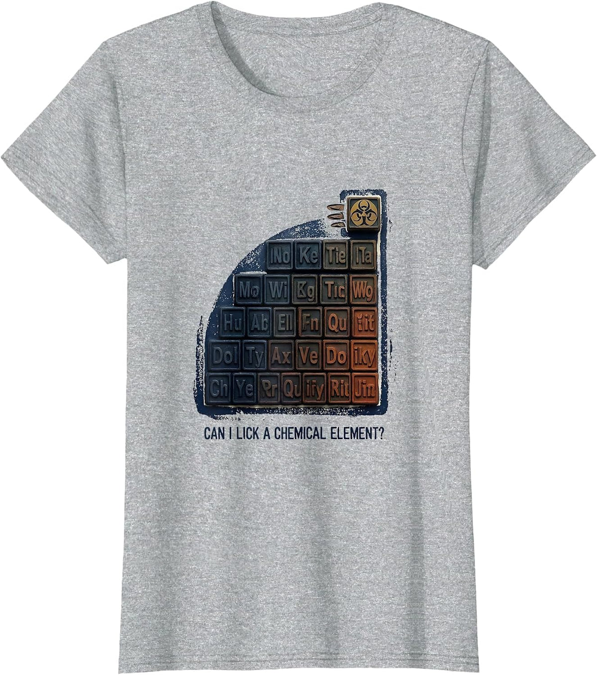 Can I Lick A Chemical Element Funny Periodic Table Science T-Shirt - Heather Grey