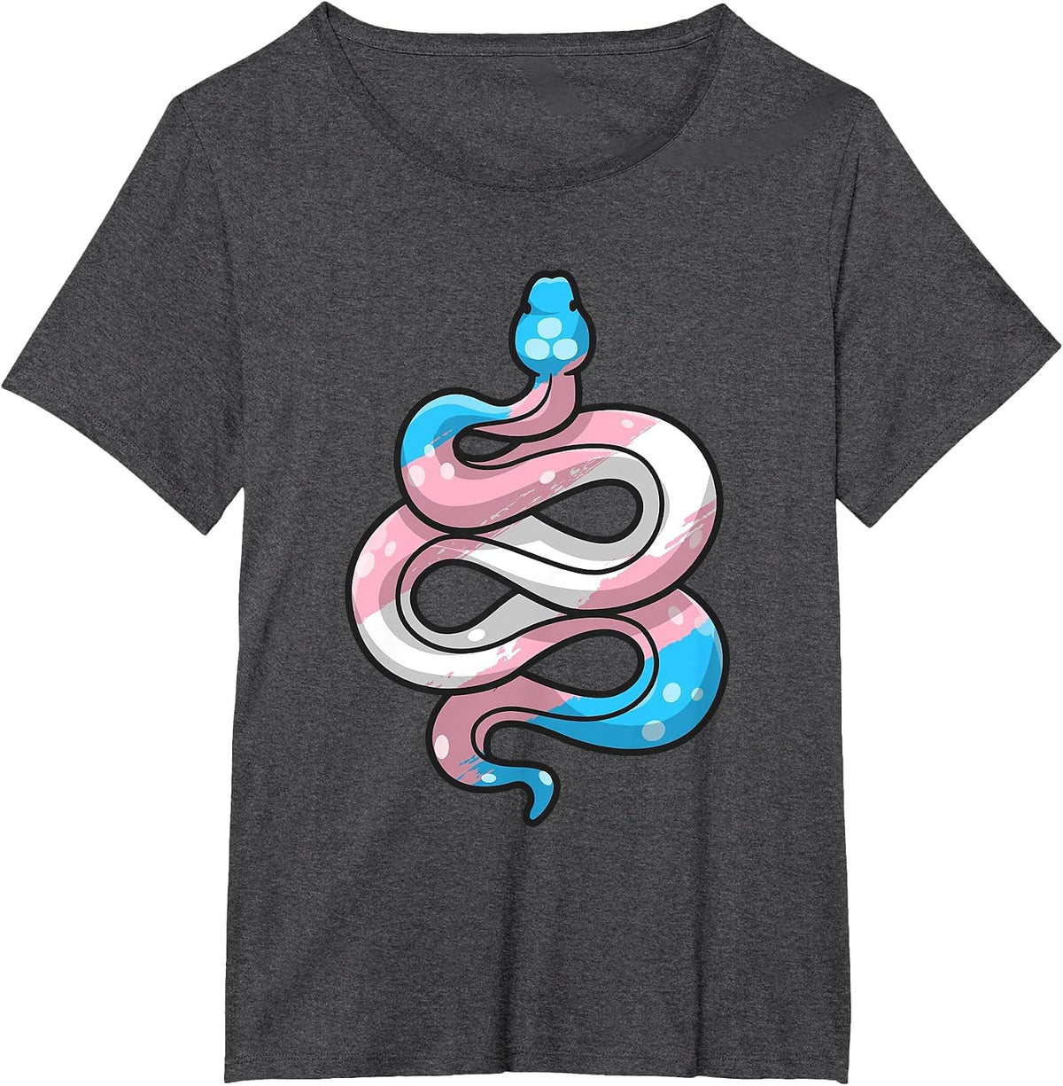 Transgender Pride Stuff Trans Flag Snake Reptile Lover T-Shirt - Dark Heather Grey