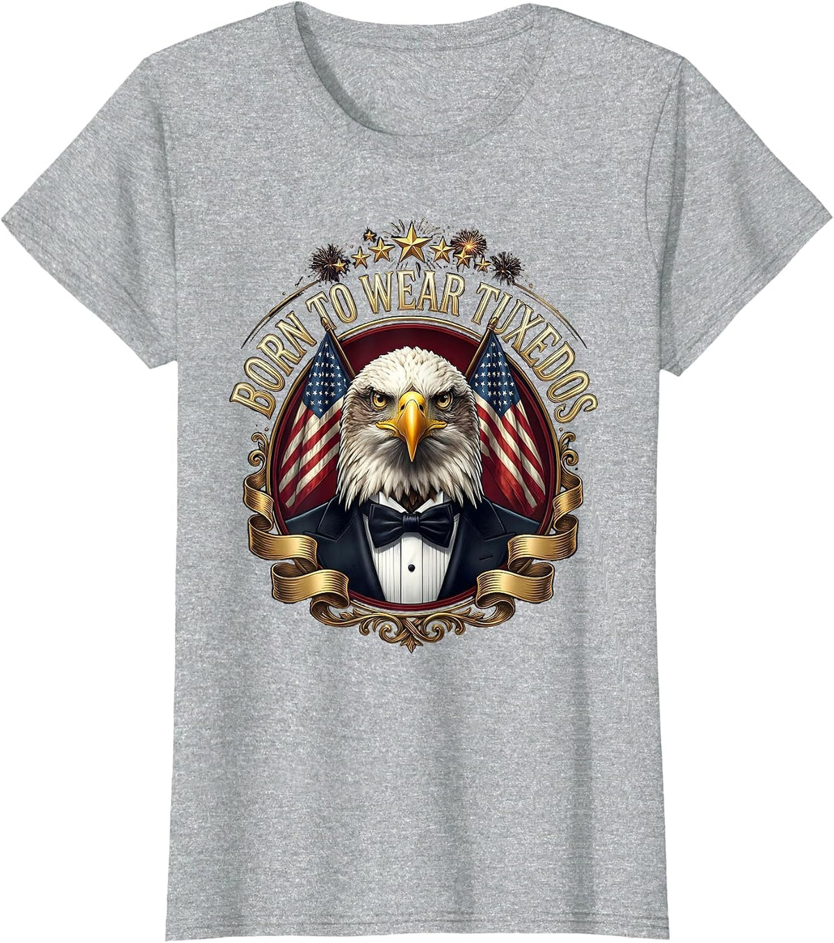 Born to Wear Tuxedos Formal Style Design T-Shirt - Heather Grey