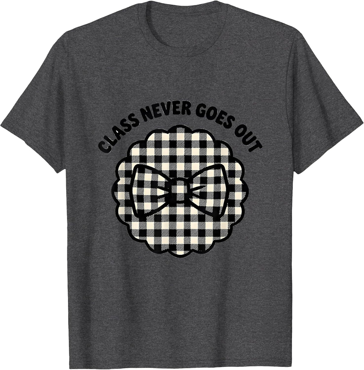 Men's Class Never Goes Out Tuxedo Graphic Design T-Shirt - Dark Heather Grey