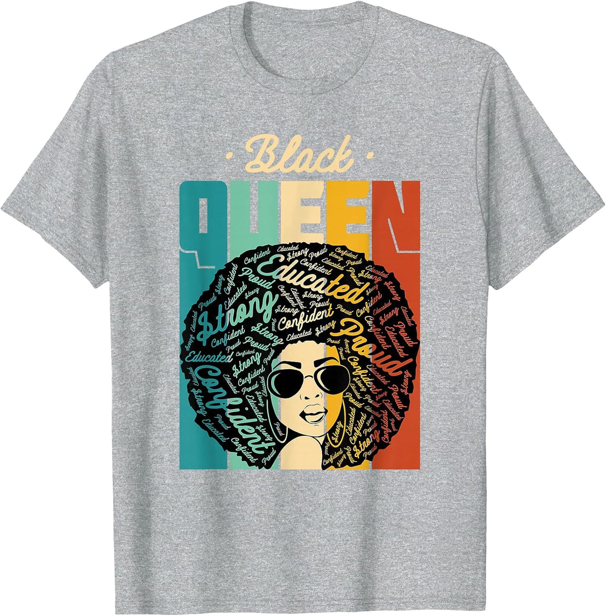 Black Queen - Black History Month & Pride T-Shirt - Heather Grey