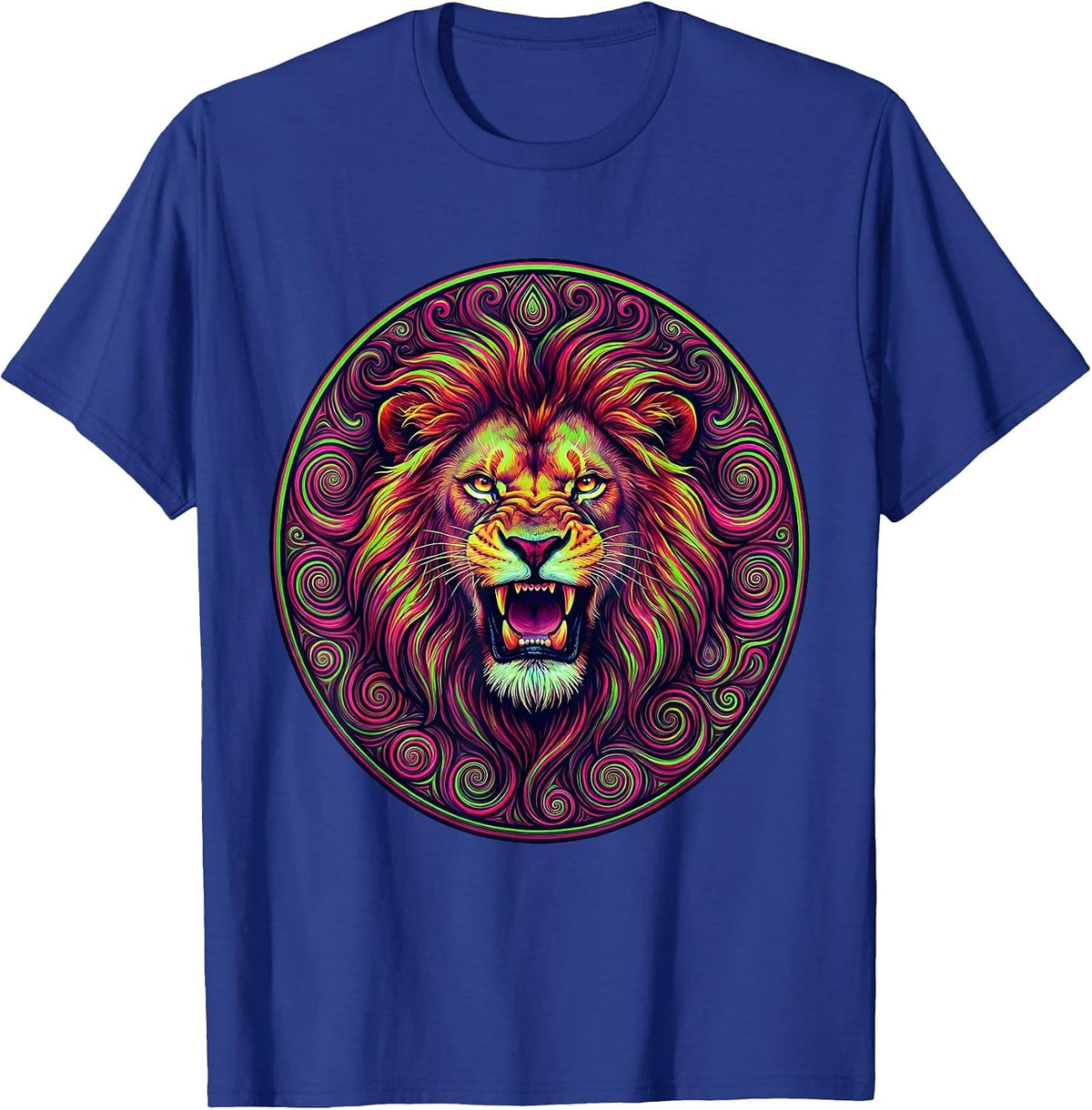 Roaring Lion Wild Mane Rock and Roll Graphic T-Shirt - Royal Blue