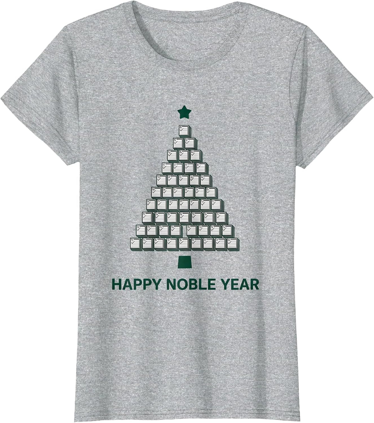 Happy Noble Year Funny Periodic Table Chemistry Nerd Humor T-Shirt - Heather Grey
