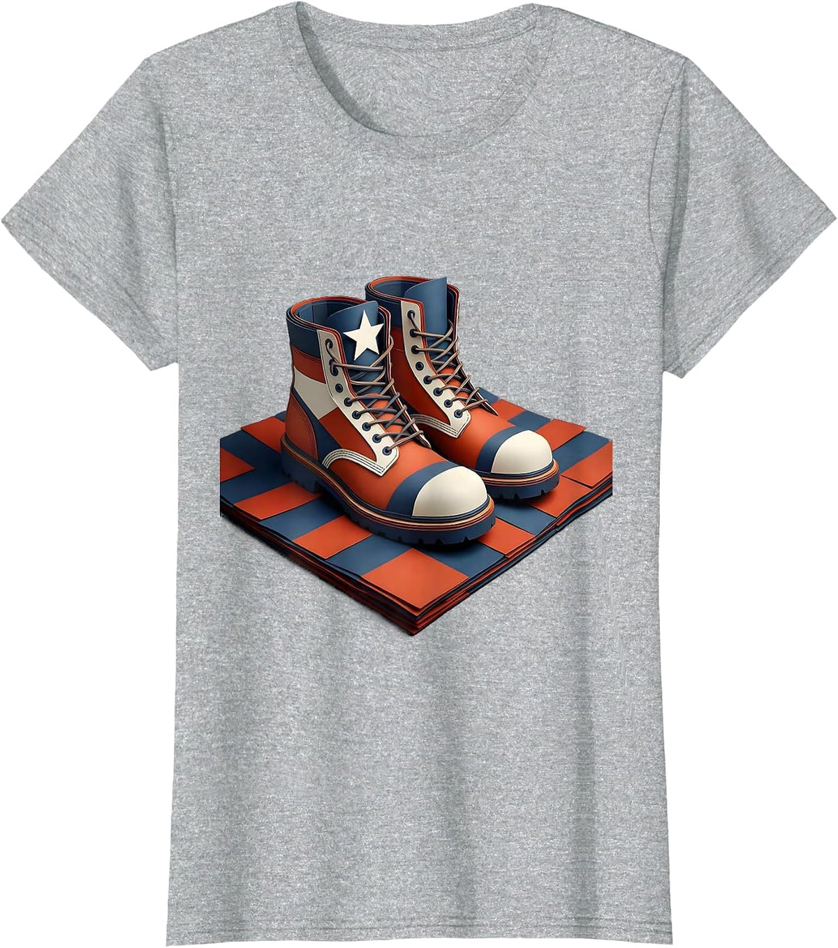 Women's Steel-Toe Work Boots Patriotic Union Labor Day T-Shirt - Heather Grey