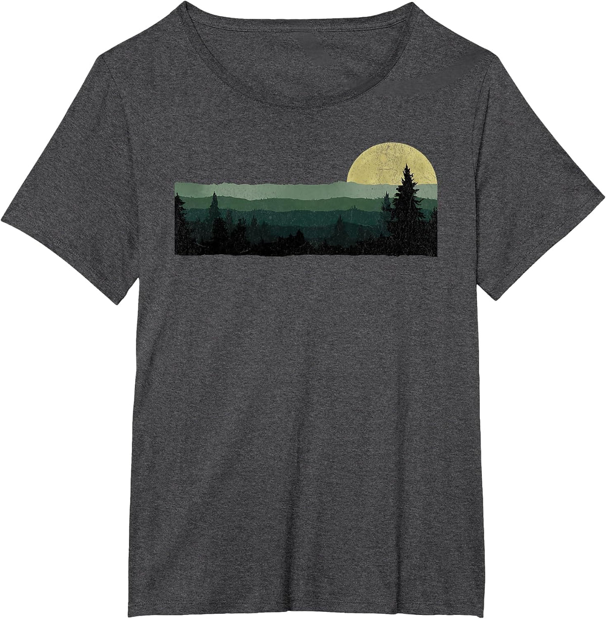Trees Nature Mountains Adventure Outdoor Wildlife Forest T-Shirt - Dark Heather Grey