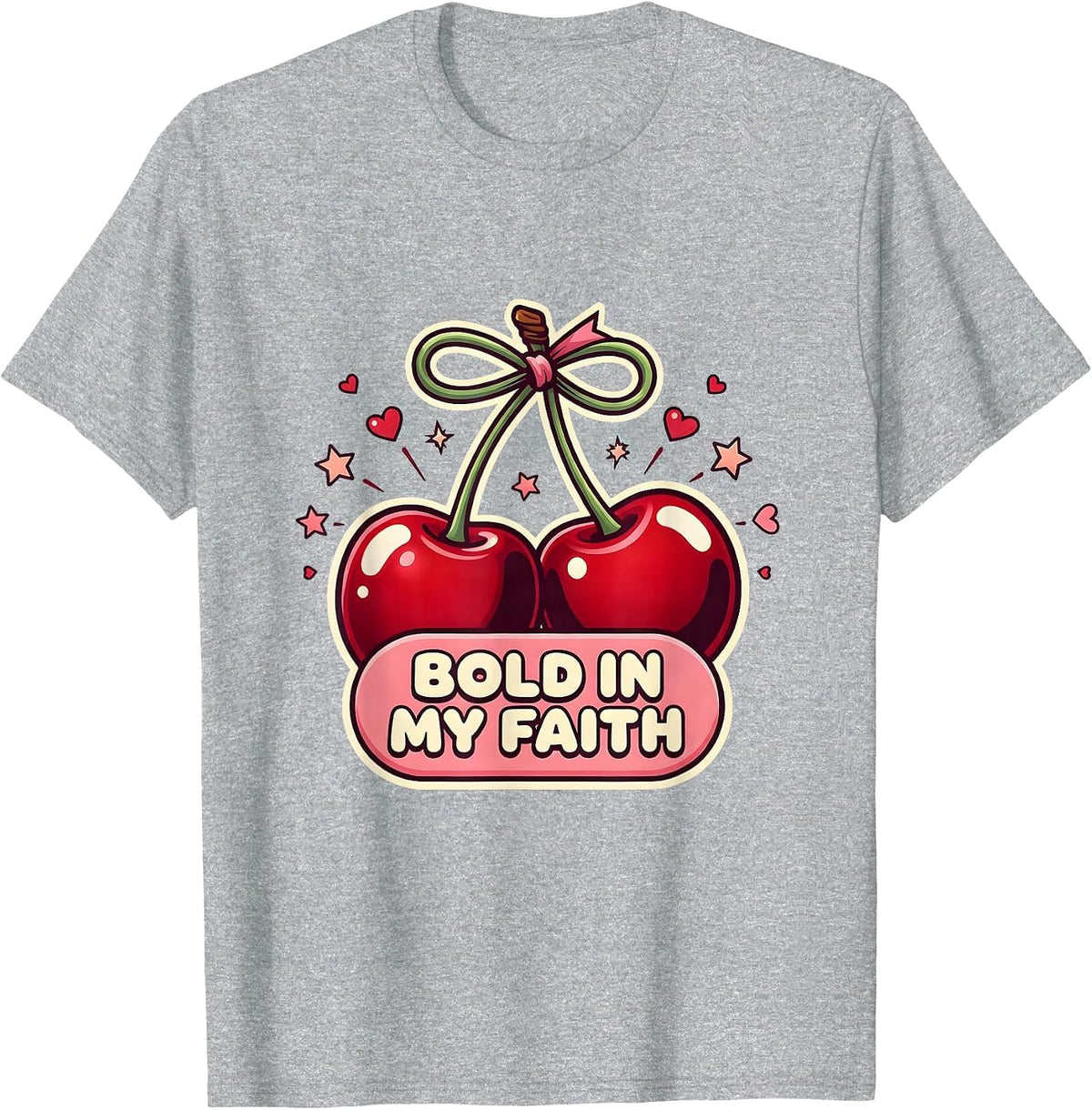 Men's Bold In My Faith Faith Over Fear Design T-Shirt - Heather Grey