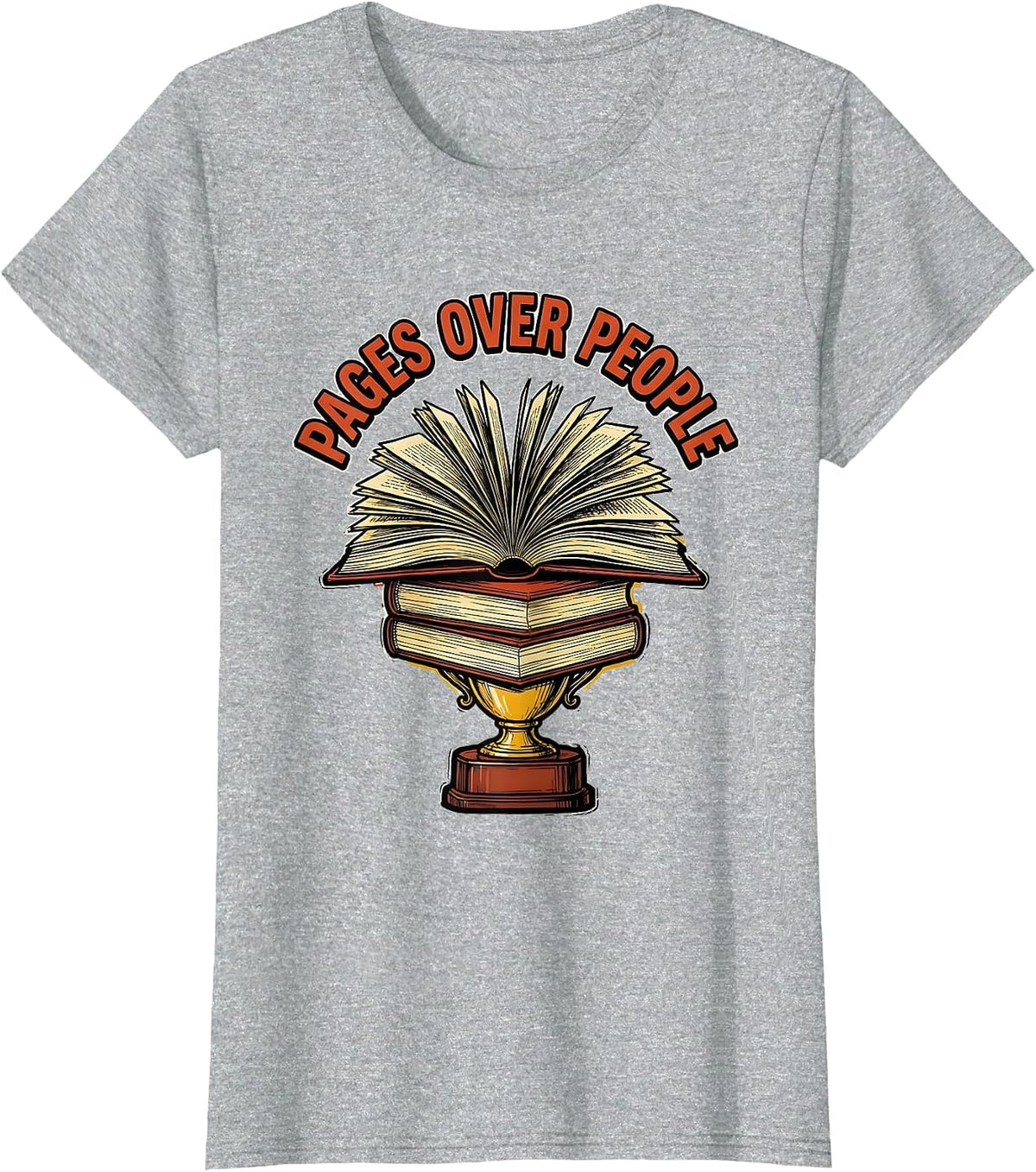 Women's Reading Is My Favorite Sport Pages Over People T-Shirt - Heather Grey