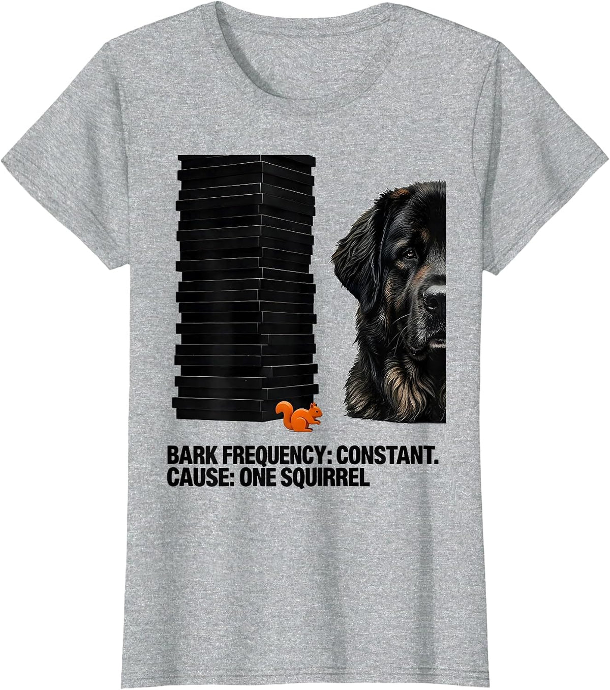 Women's Bark Frequency: Constant. Cause: One Squirrel Great Pyrenees T-Shirt - Heather Grey