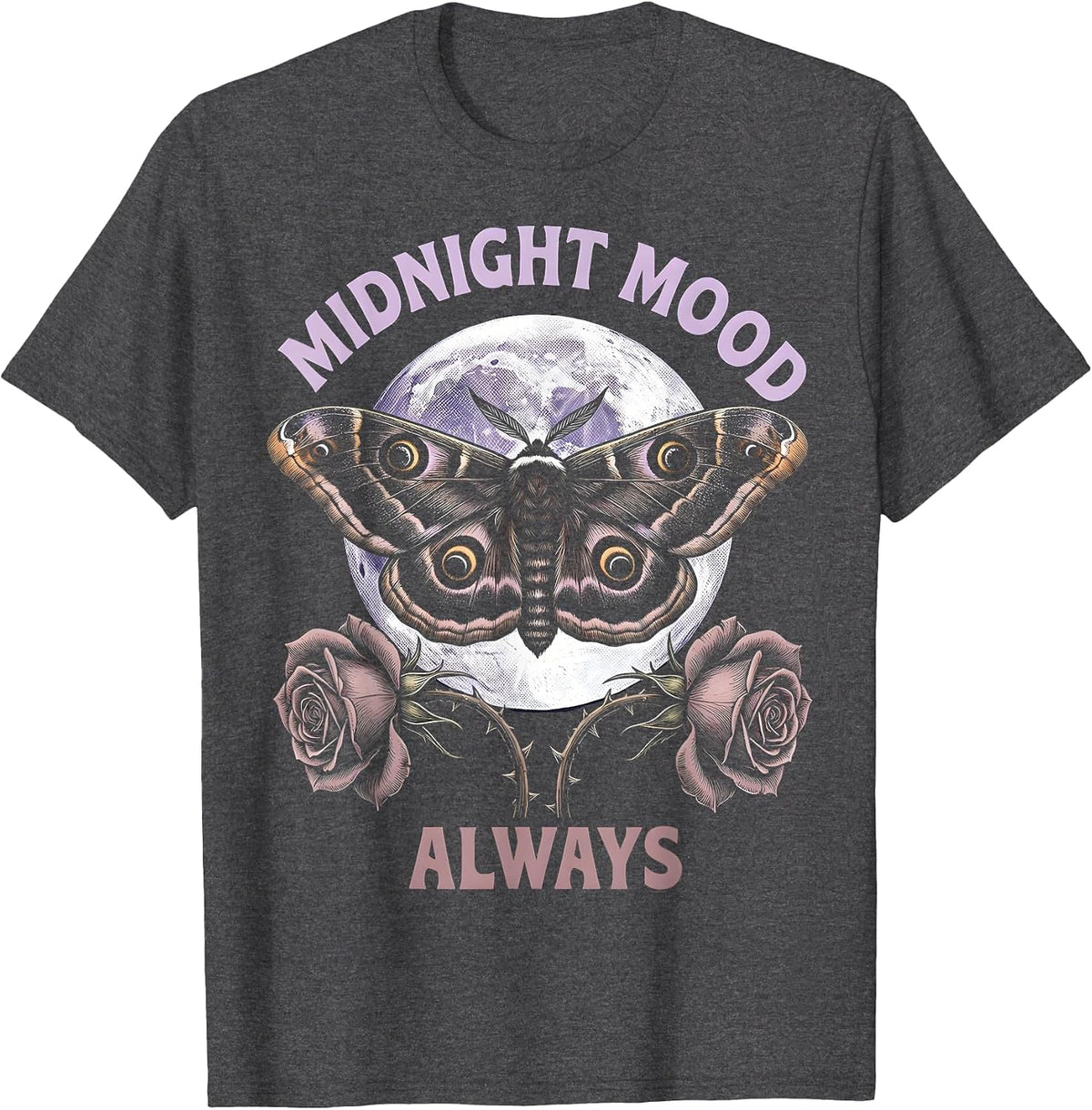 Midnight Mood Always Goth Women's Dark Design T-Shirt - Dark Heather Grey