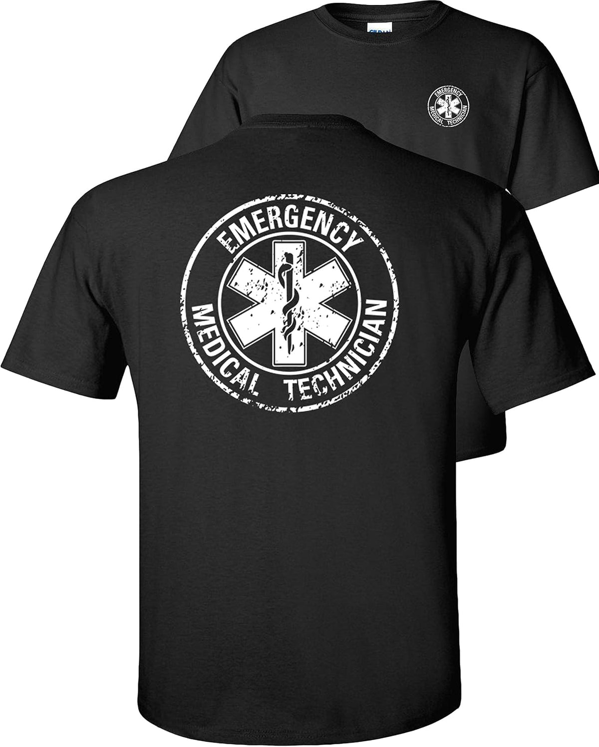 FAIR GAME EMT T-Shirt Emergency Medical Technician Circle Distressed - Black