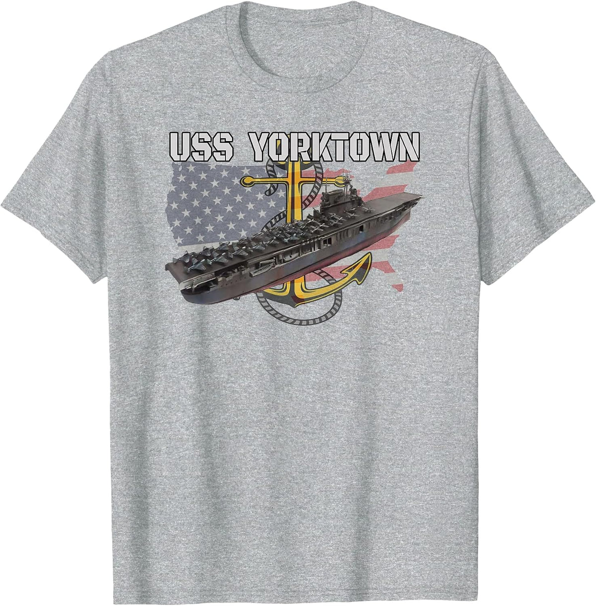 Aircraft Carrier USS Yorktown CV-5 Veterans Day Sailor T-Shirt - Heather Grey