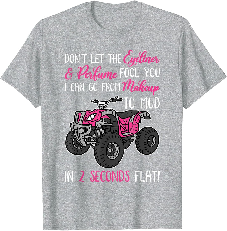 ATV Quad Bike Riding Girl for All-Terrain Four Wheeler T-Shirt - Heather Grey
