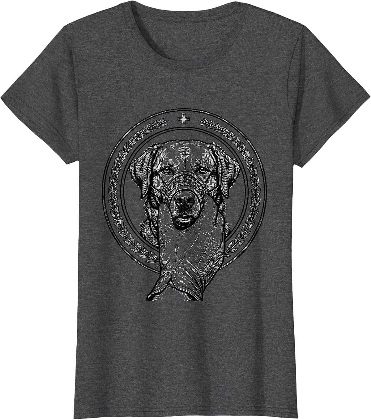 Women's Vet Badge Gift Veterinarian Occupational Humor T-Shirt - Dark Heather Grey