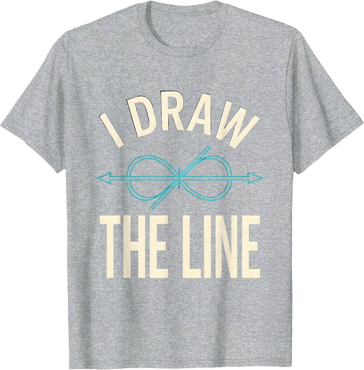 Men's I Draw The Line Funny Math Teacher Gift Math Nerd Humor T-Shirt - Heather Grey