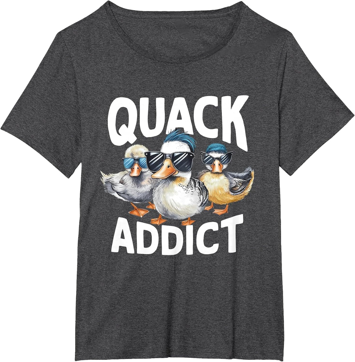 Quack Addict Funny Mallard Duck Lover T-Shirt - Dark Heather Grey