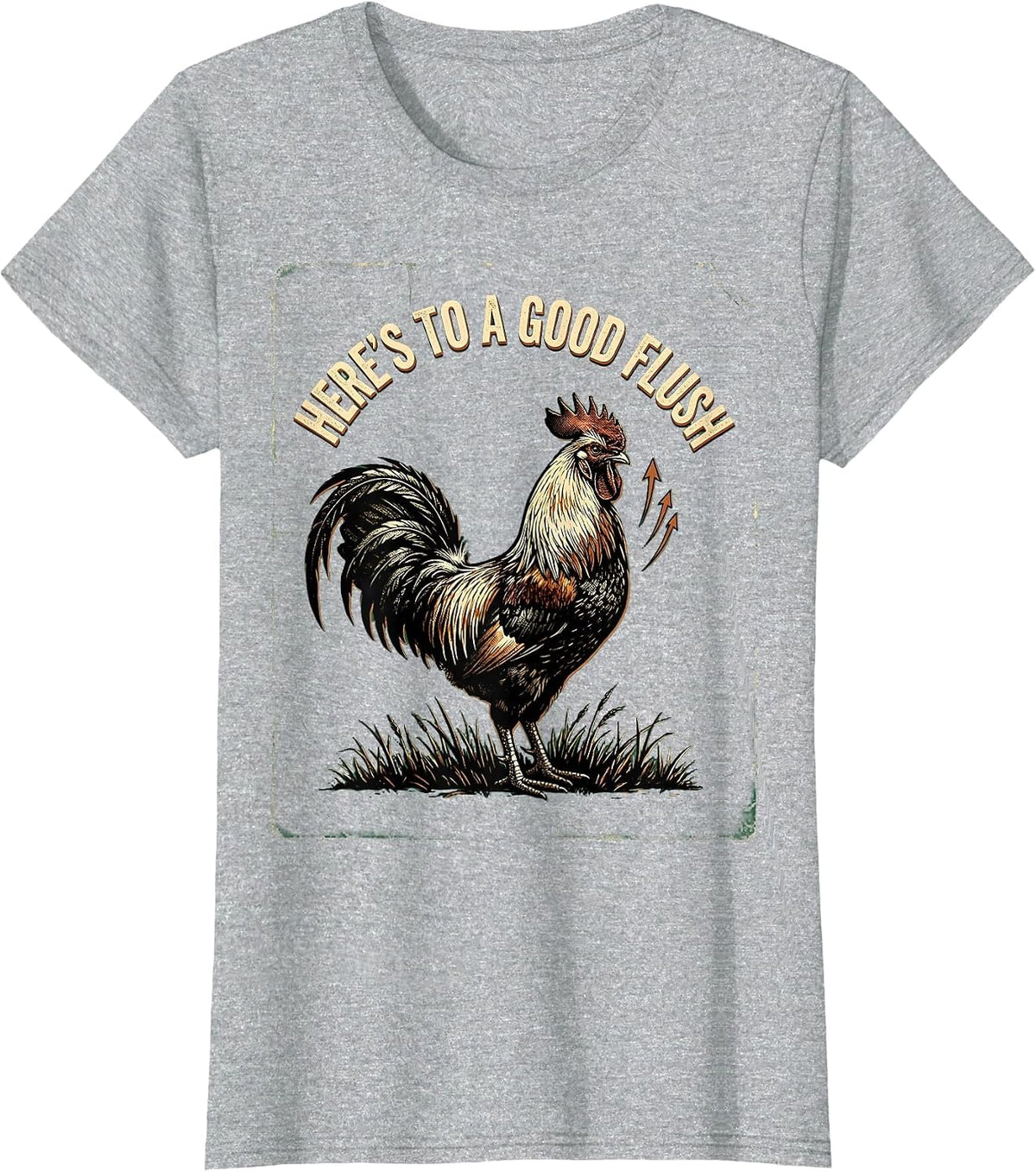 Here's To A Good Flush Vintage Pheasant Hunter Upland Bird T-Shirt - Heather Grey