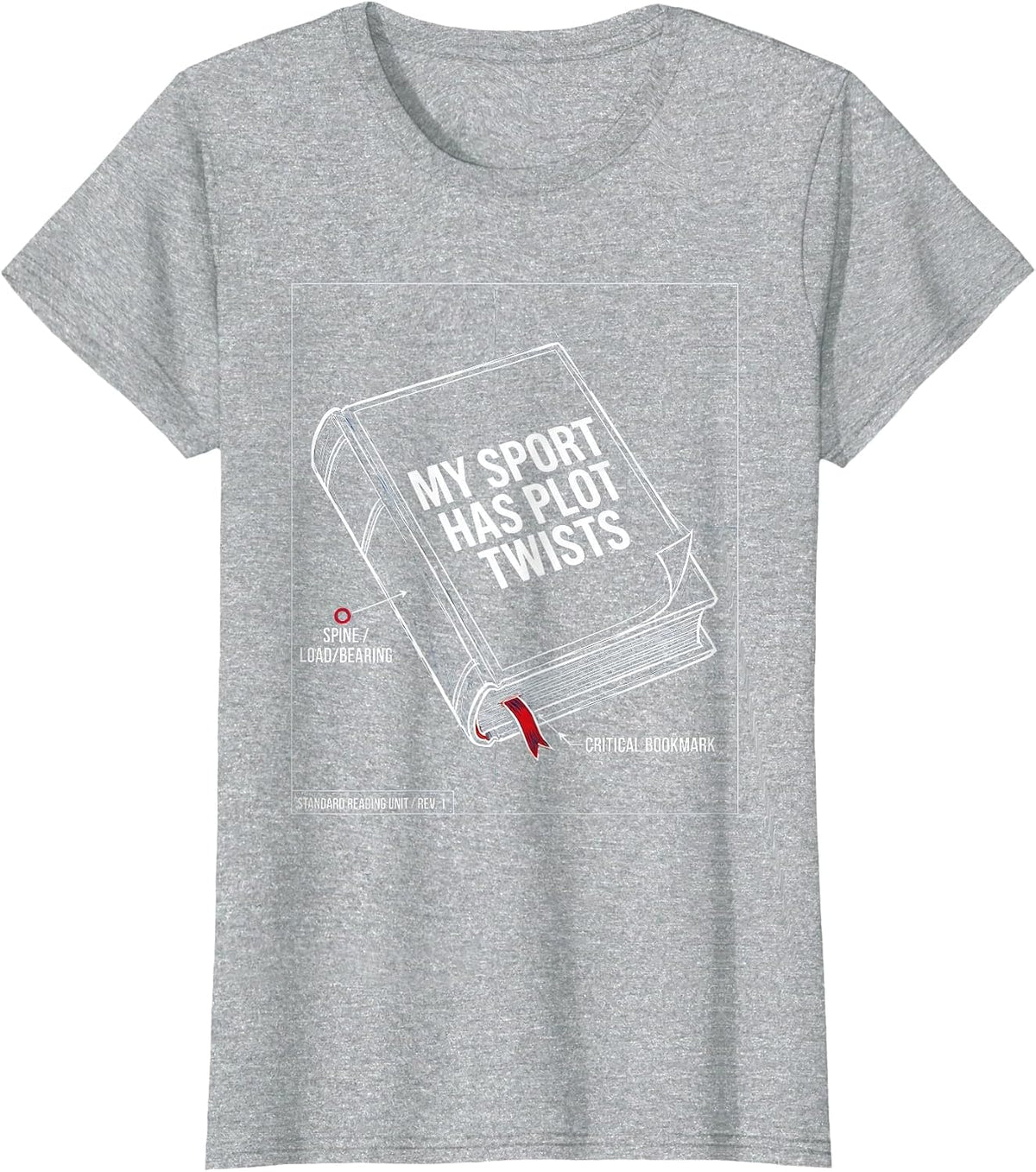 Women's My Sport Has Plot Twists Reading Design T-Shirt - Heather Grey