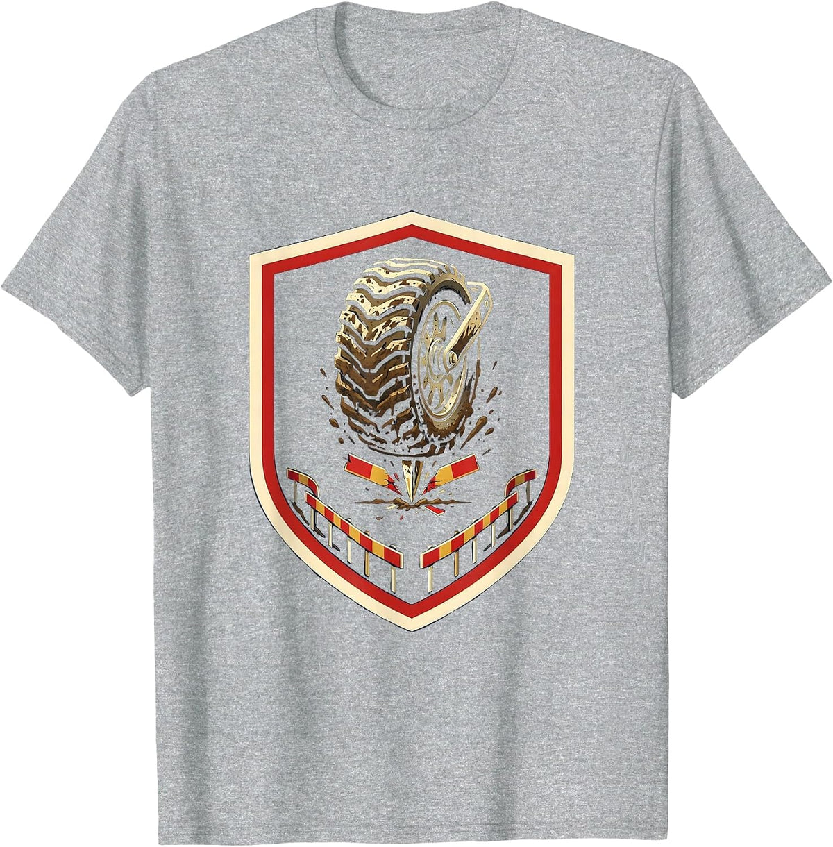 Men's Cross Country Spike Shield Track And Field Runner Gift T-Shirt - Heather Grey