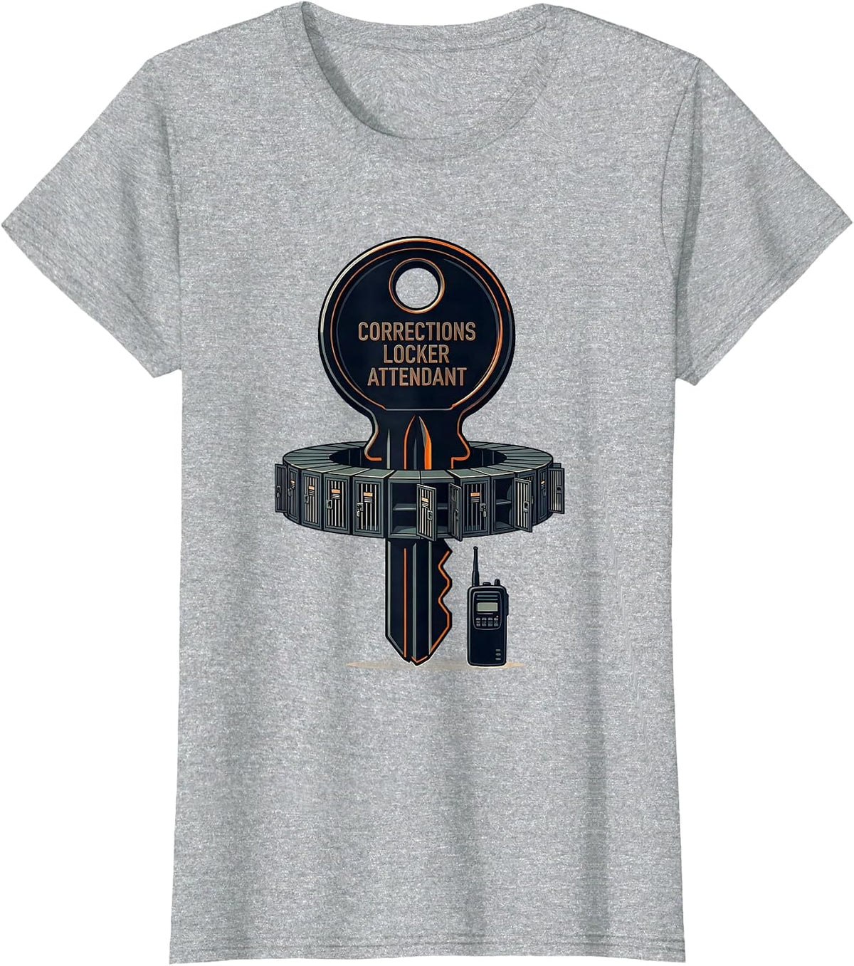 Corrections Locker Attendant Funny Corrections Officer Gift T-Shirt - Heather Grey