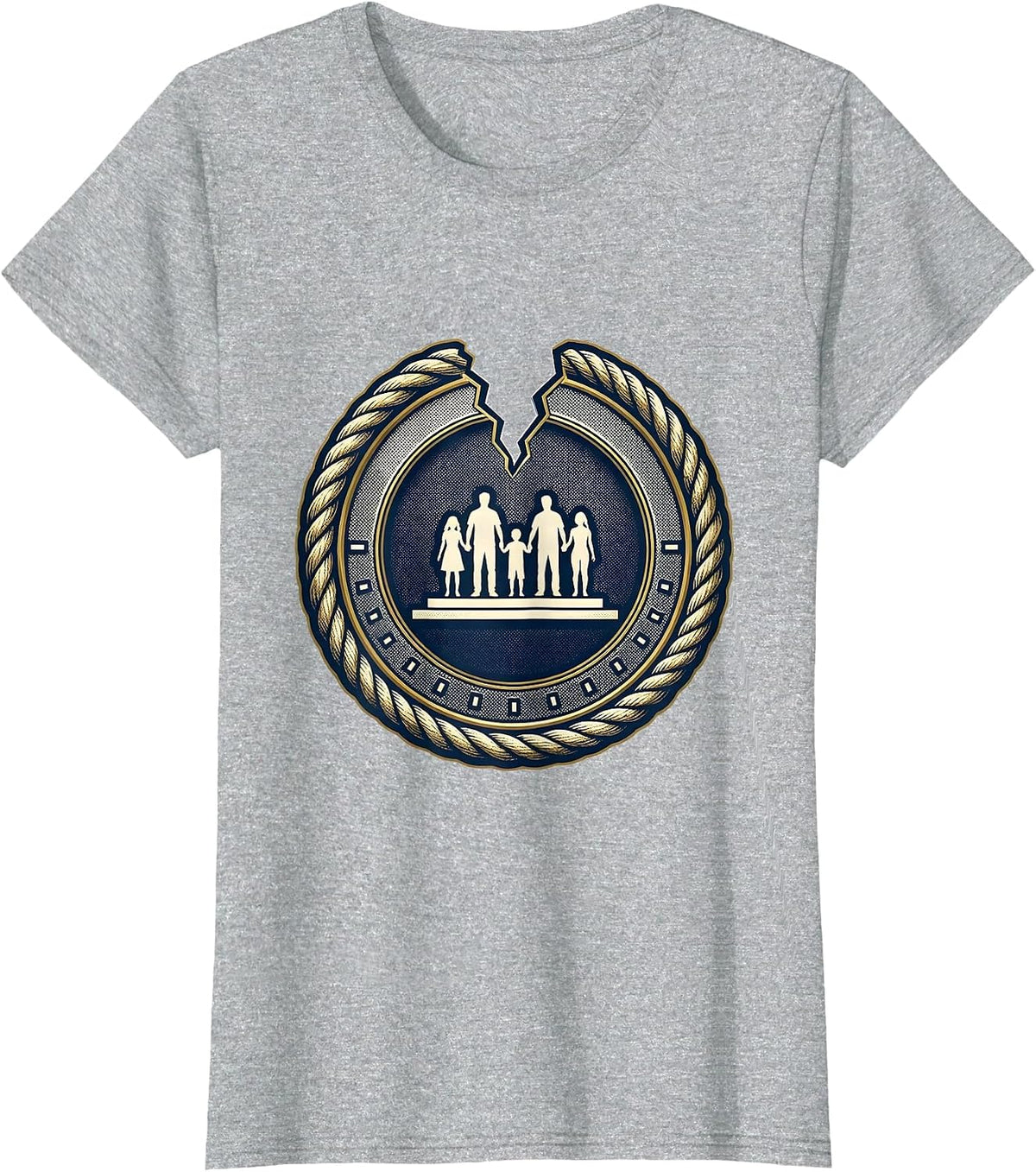 Family Matching Badge New Year Eve Keepsake T-Shirt - Heather Grey