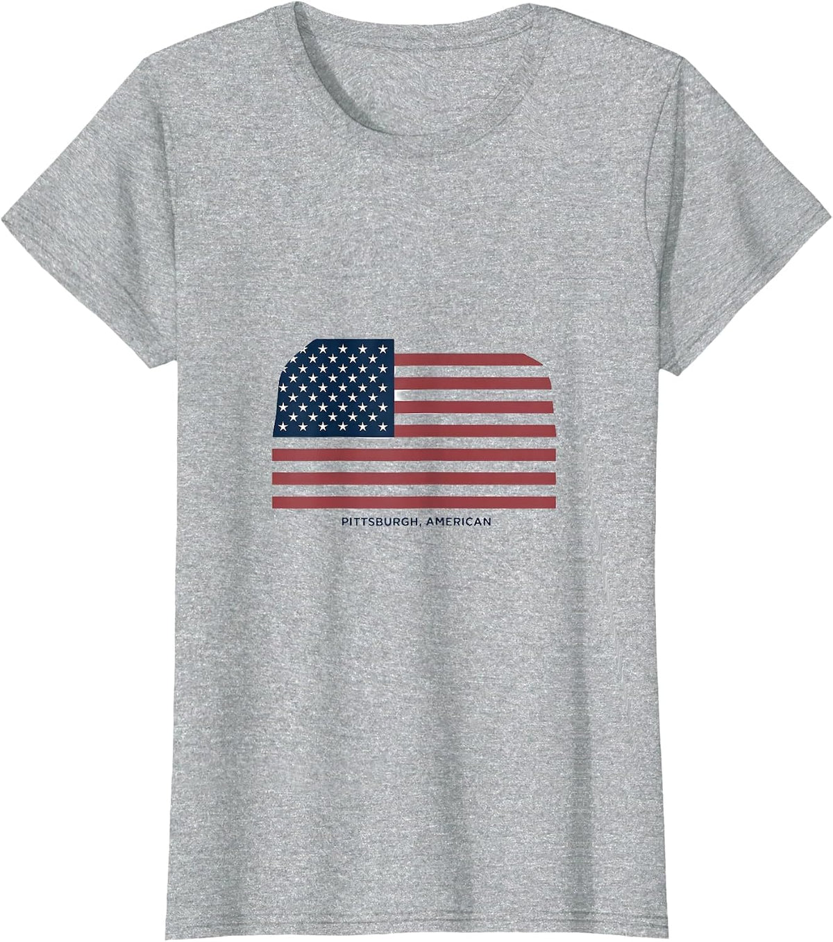 Women's Pittsburgh, American Minimalist Patriotic Faith Over Fear T-Shirt - Heather Grey