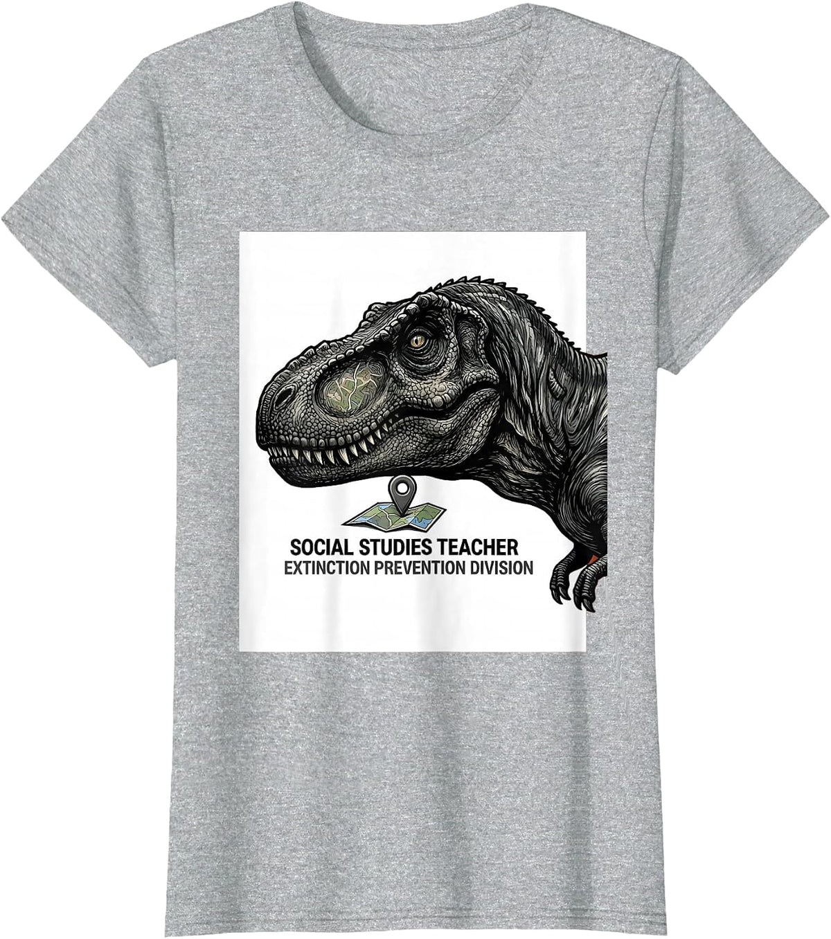 Social Studies Teacher, Extinction Prevention Division T-Shirt - Heather Grey