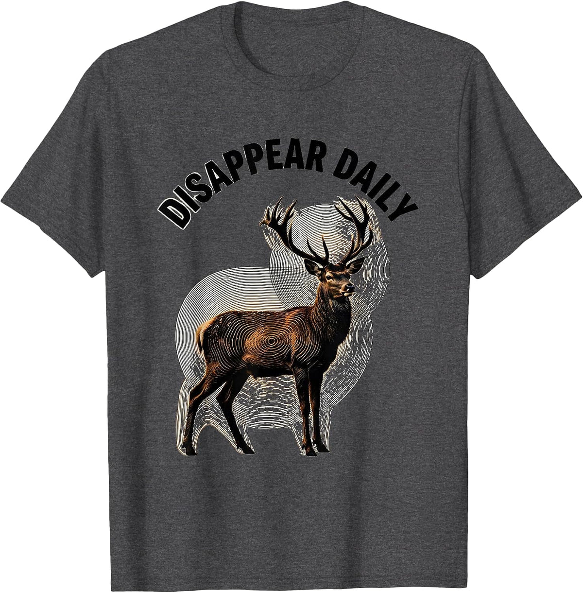 Men's Disappear Daily Bottomland Camo Hunting Design T-Shirt - Dark Heather Grey