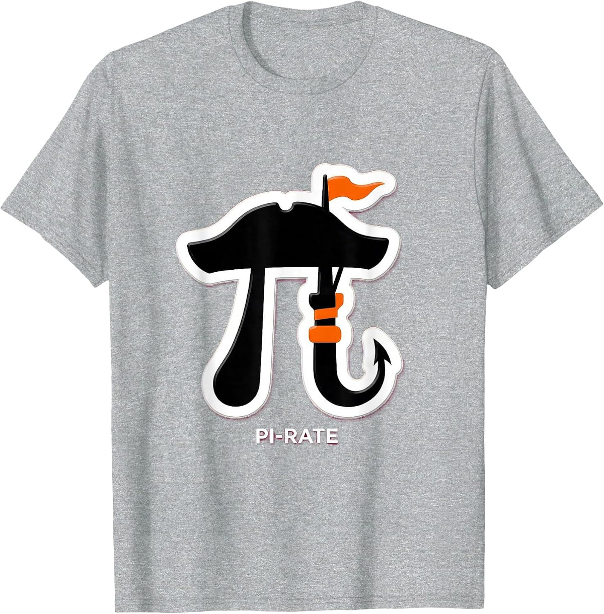 Men's Pi-Rate Funny Math Teacher Halloween Costume Substitutes T-Shirt - Heather Grey