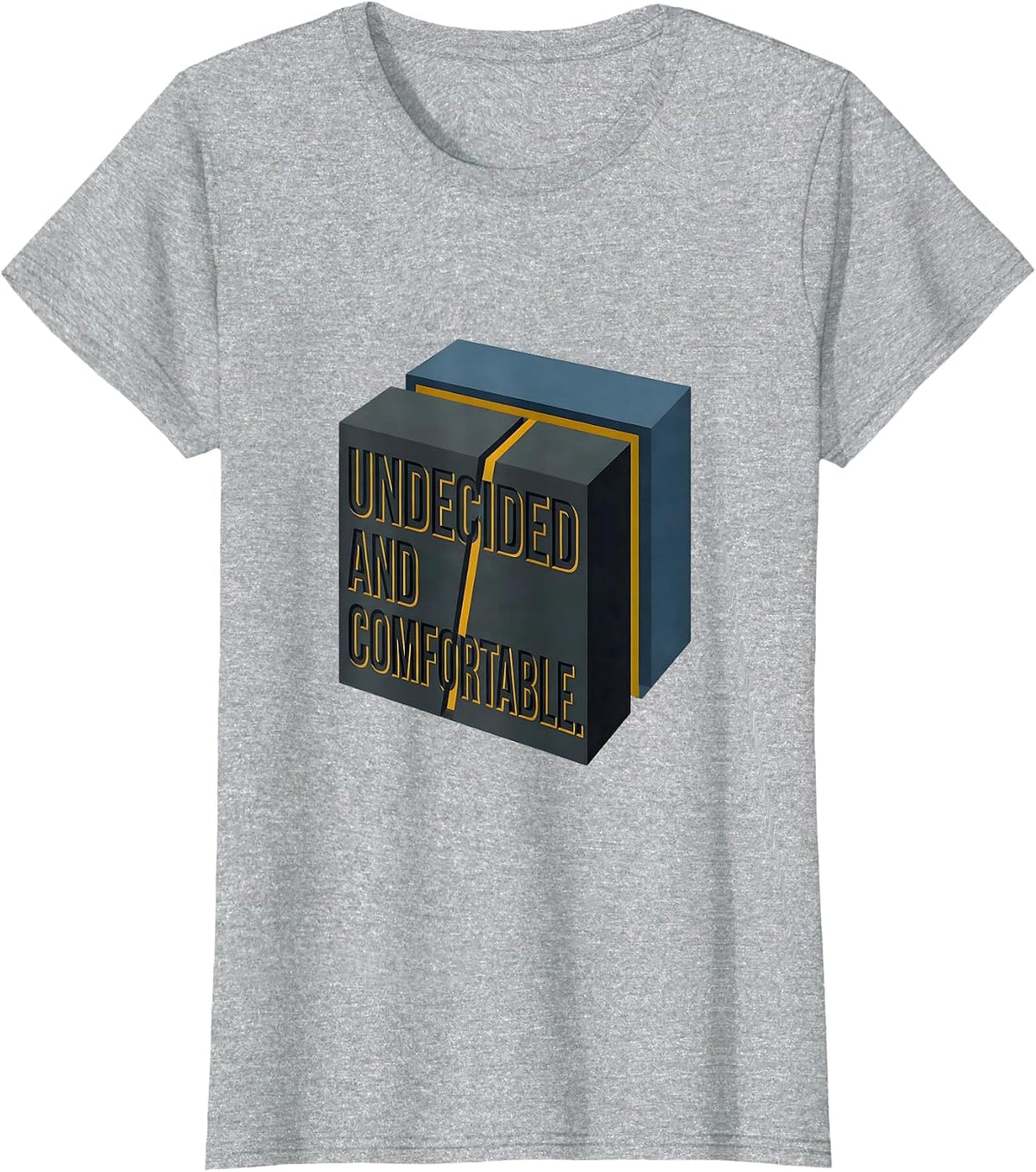 Women's Undecided And Comfortable Editorial Conceptual Quantum T-Shirt - Heather Grey