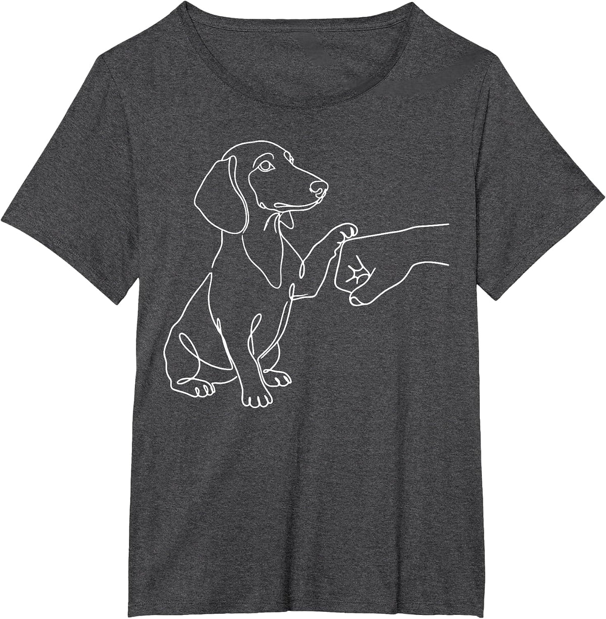 Dachshund Fist Bump Weiner Dog Hand T-Shirt - Dark Heather Grey