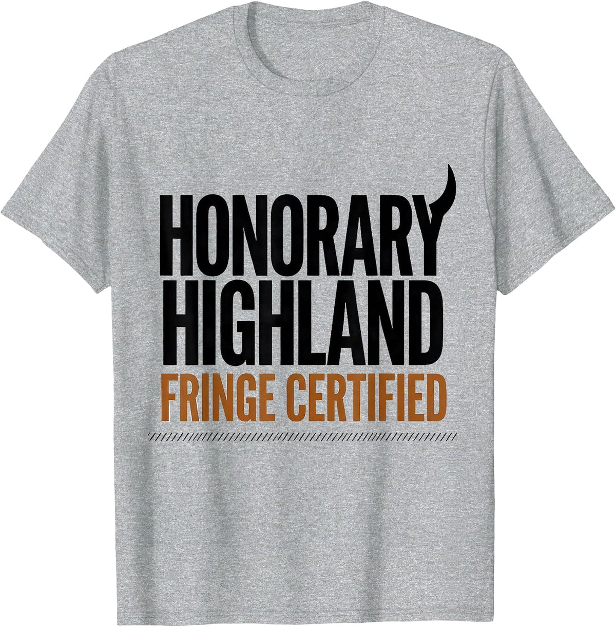 Men's Honorary Highland Fringe Certified Funny Highland Cow Sassy T-Shirt - Heather Grey