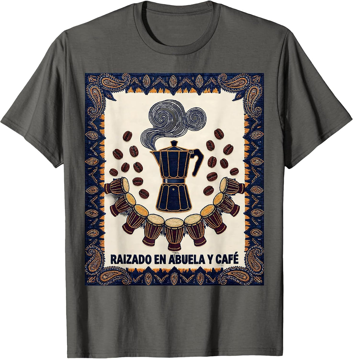 Raizado en Abuela y Café Tapestry Heritage Pride T-Shirt - Asphalt Grey