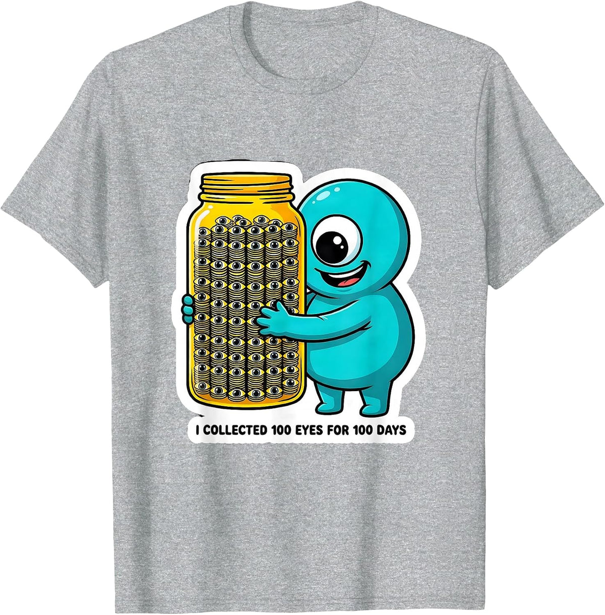 Men's I Collected 100 Eyes For 100 Days Funny 100th Day Of School T-Shirt - Heather Grey