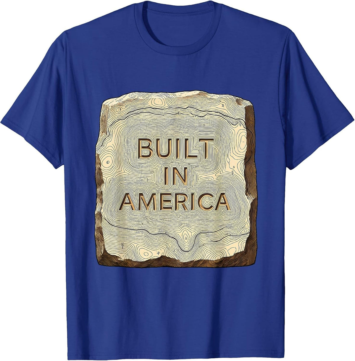 Men's Built in America Patriotic Graphic Design T-Shirt - Royal Blue