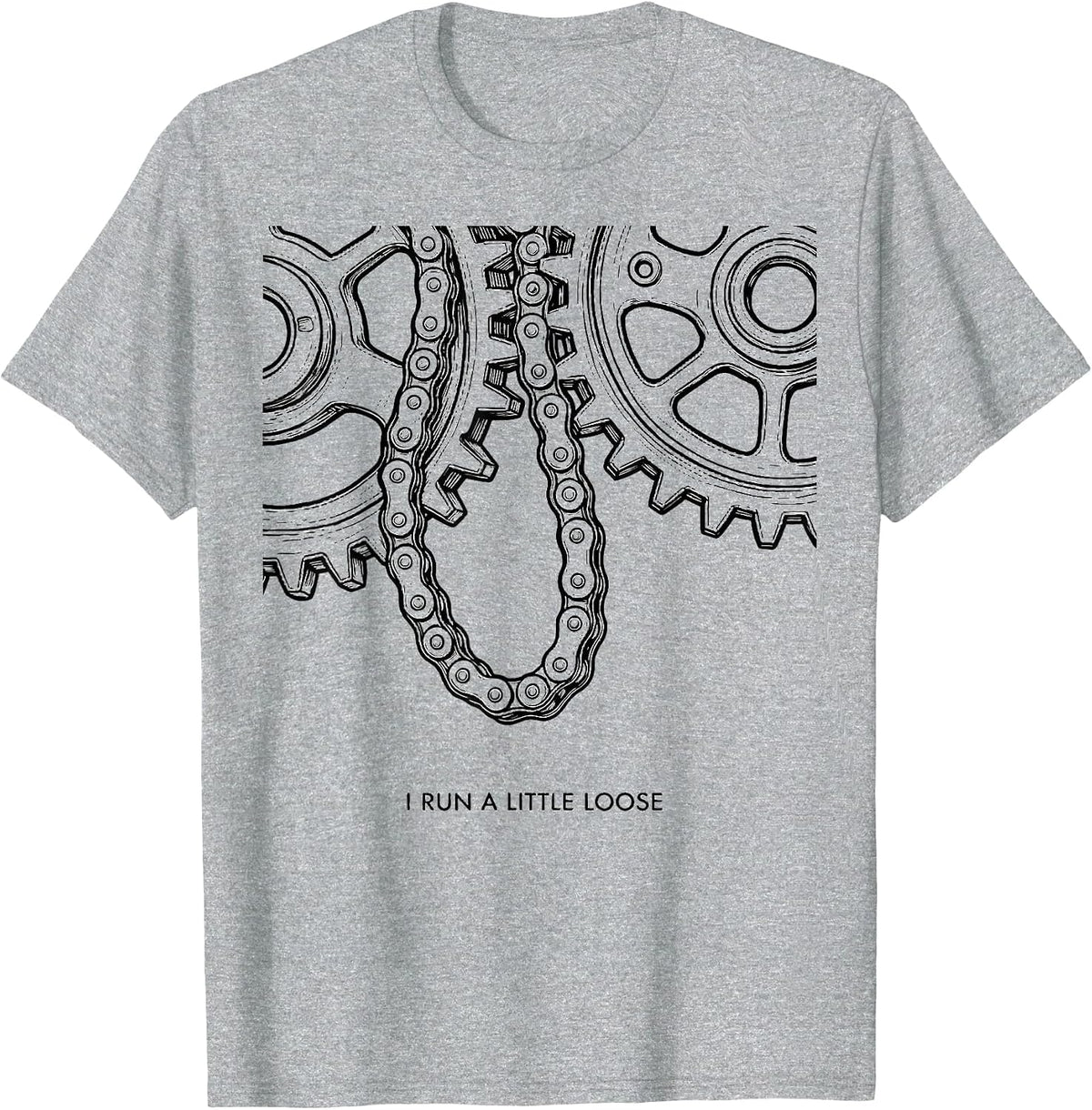 Men's I Run A Little Loose Funny Mechanic Car Engine Humor T-Shirt - Heather Grey