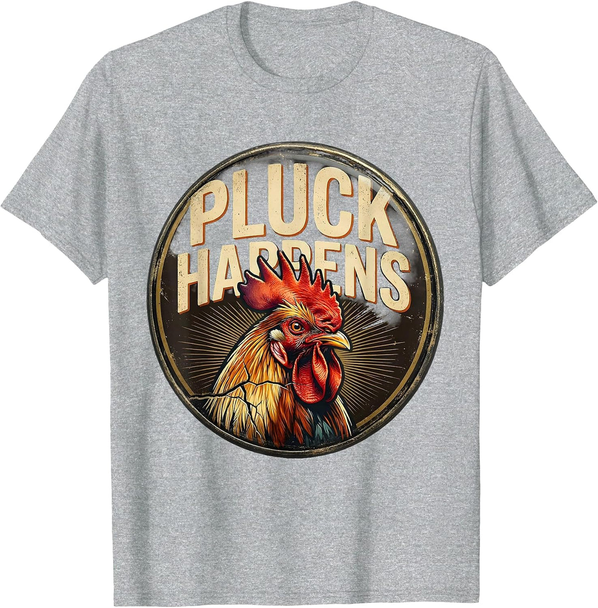 Men's Pluck Happens Vintage Pheasant Hunter Upland Bird Hunting T-Shirt - Heather Grey