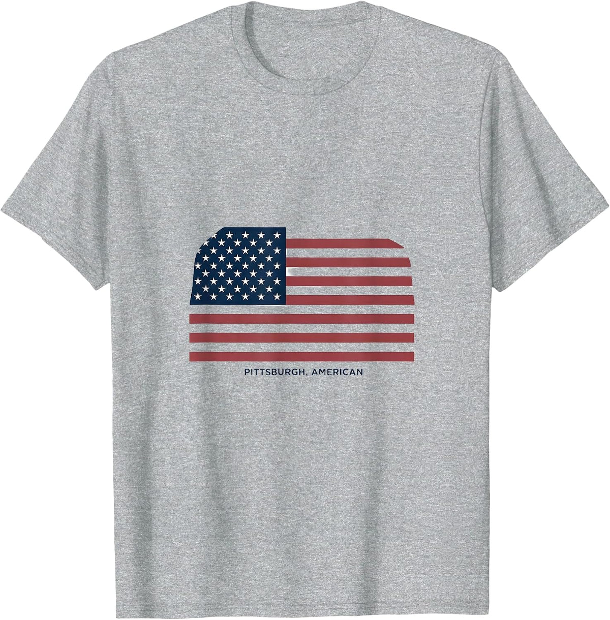 Men's Pittsburgh, American Minimalist Patriotic Faith Over Fear T-Shirt - Heather Grey