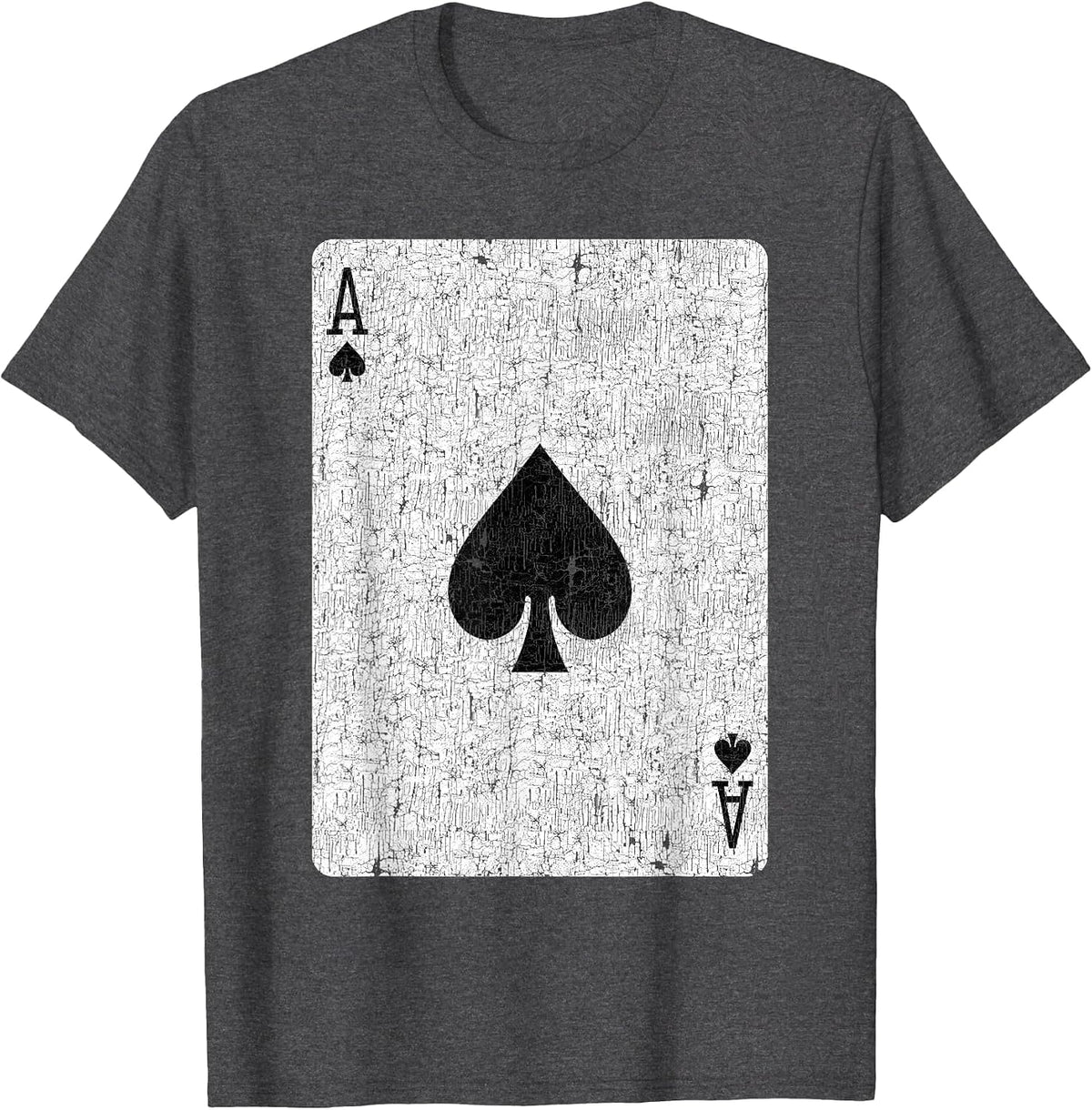 Ace of Spades Card - Poker, Bridge Player, Costume T-Shirt - Dark Heather Grey