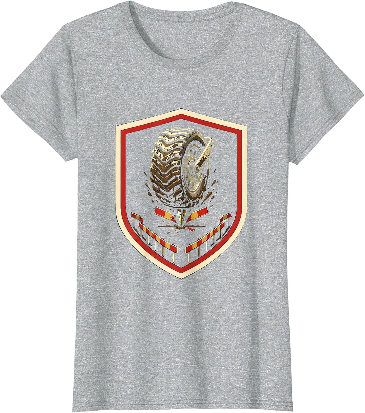 Women's Cross Country Spike Shield Track And Field Runner Gift T-Shirt - Heather Grey